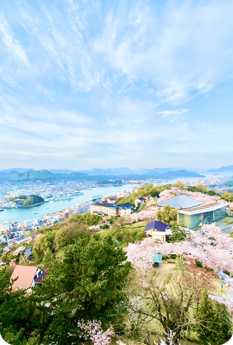 背景写真：尾道を高台から見下ろした風景